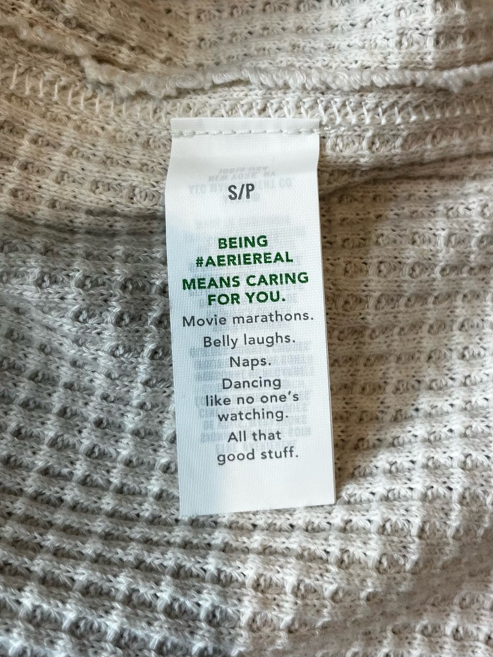 aerie NWOT Cream Waffle Knit Long Sleeve Top - Picture 8 of 10